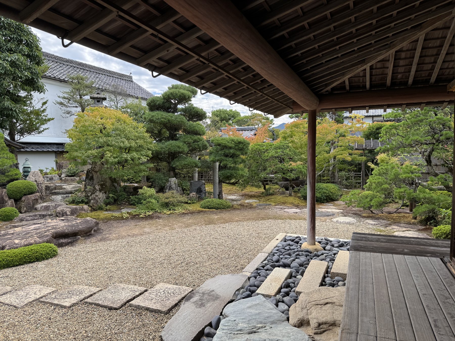 菊屋家住宅の庭園と飛び石